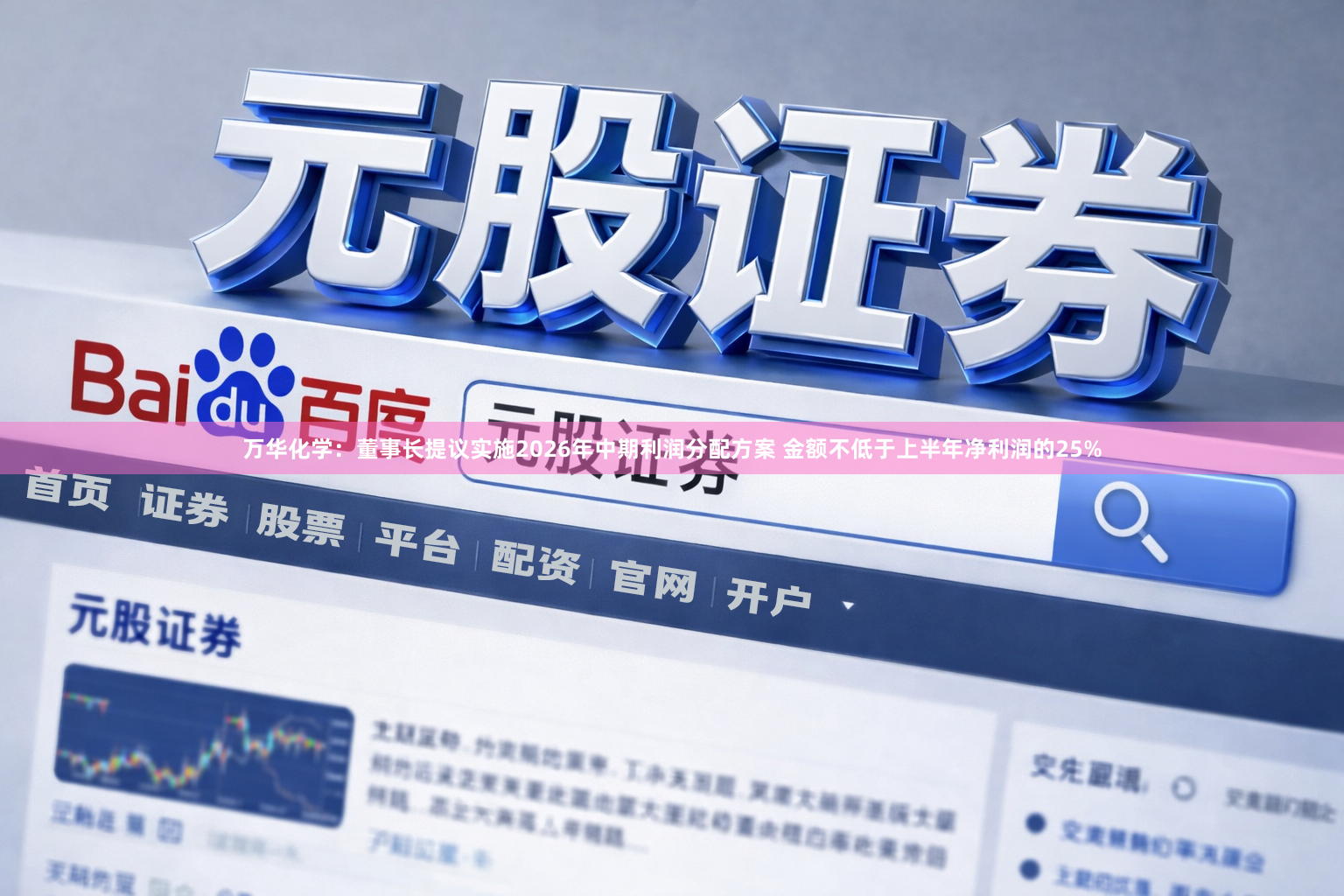万华化学：董事长提议实施2026年中期利润分配方案 金额不低于上半年净利润的25%